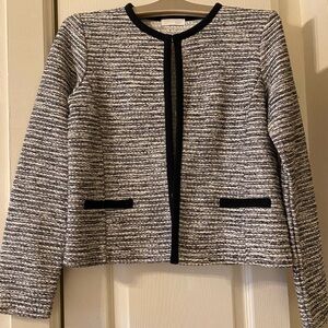 Women's Black and White Tweed Jacket Size XS
